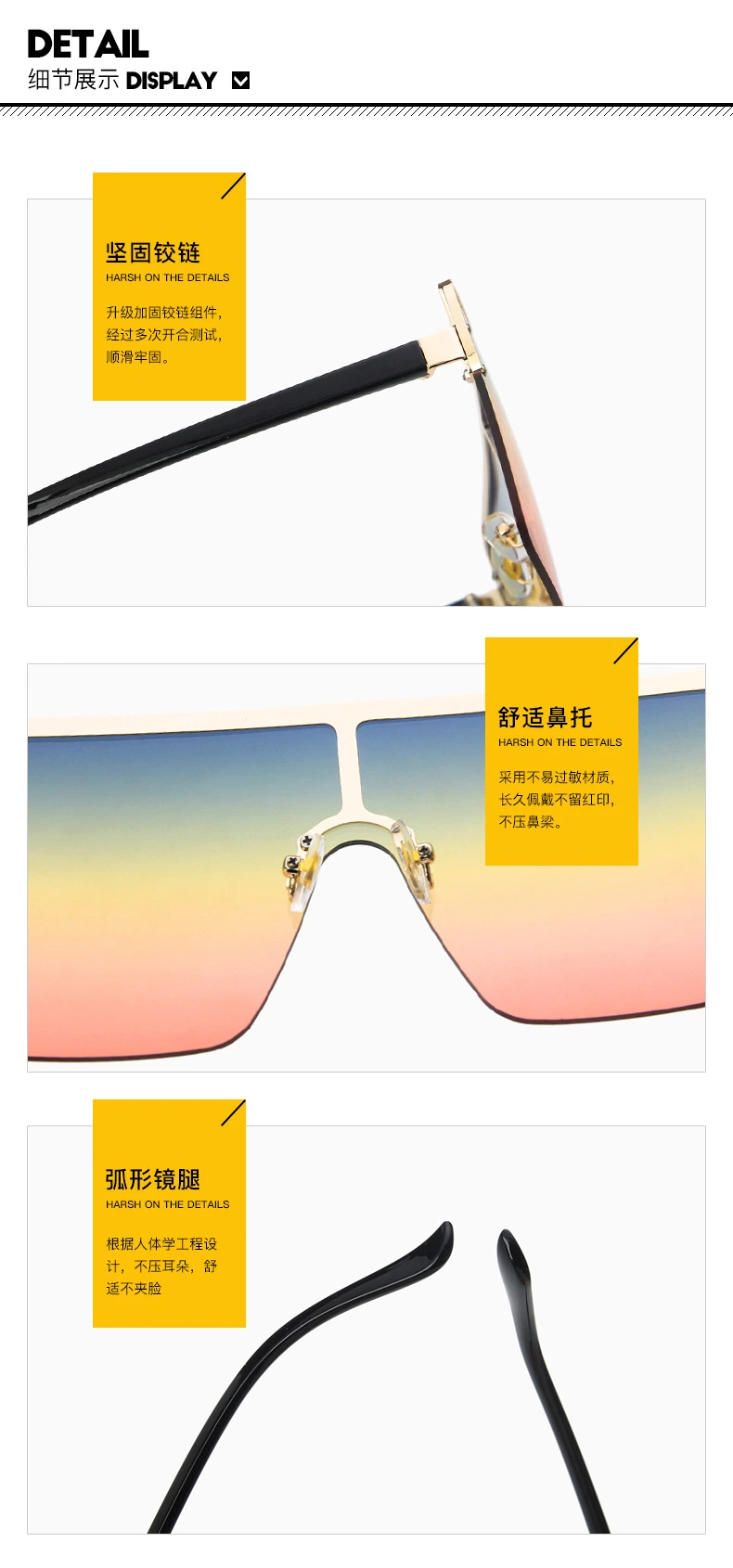 Wholesale Cheap New Model Men Women Colorful Rimless Square Sunglasses