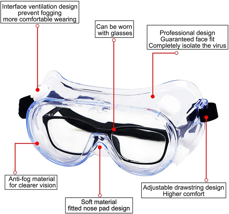Industrial Enclosed Cover Anti Fog Splash Clear Eye Protection Eyewear Isolation Protective Safety Glasses Goggles