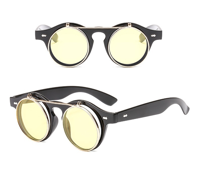 Women Sunglasses Retro Steampunk Clamshell Designer Trend Eyewears