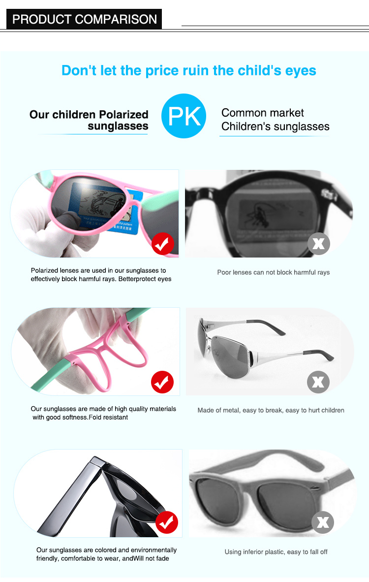 High Quality Polarized Sunglasses for Children Can Be Customized