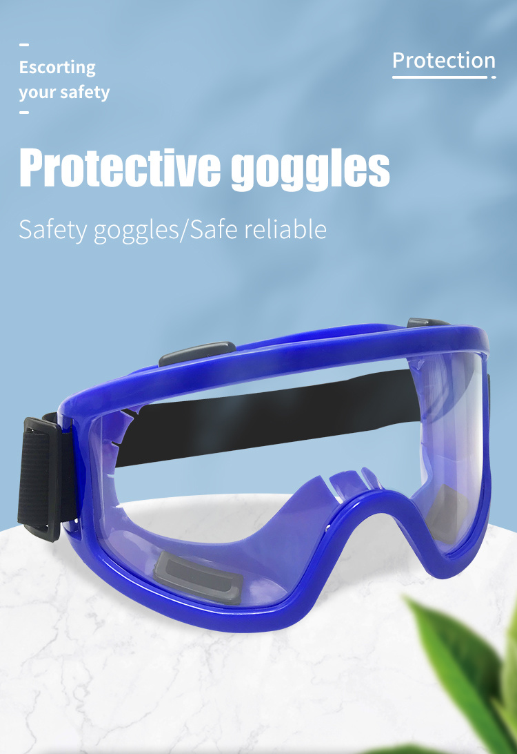 Anti-Shock and Splash-Proof Blue Ski Goggle