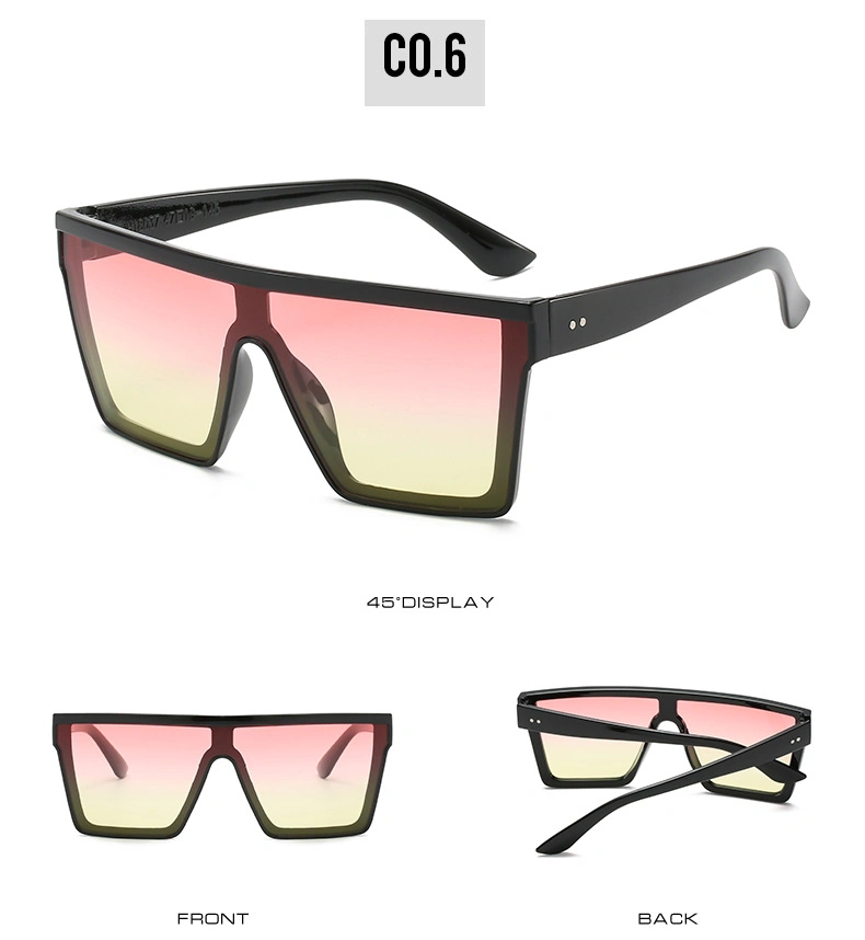 New Arrivals Black Frame Oversize Plastic Square Sunglasses for Men Male