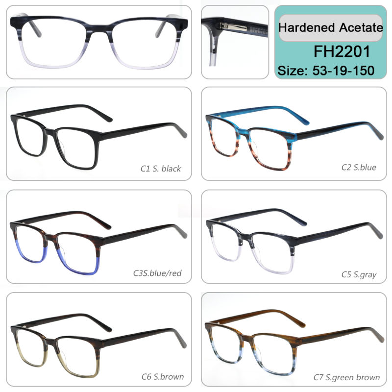 2020 Ready Stock Rectangle Classical Acetate Spectacle Frames for Unisex