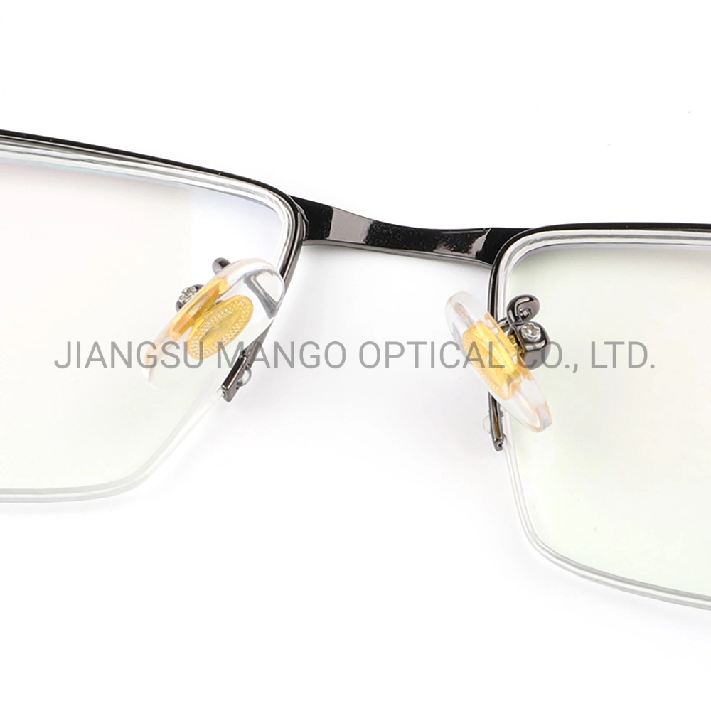 Man Metal Optical Frame Semi Rimless Eyewear Eyeglasses
