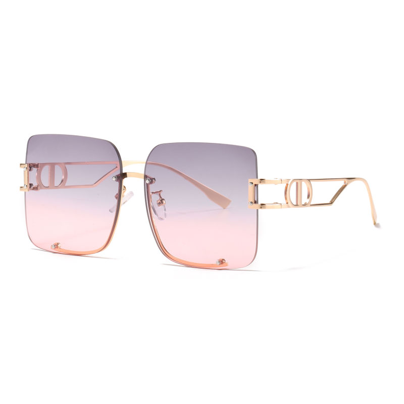 2020 No MOQ Half Frame UV400 Ocean Lens Metal Fashion Sunglasses