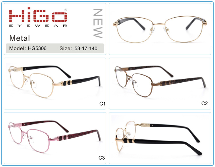 High Quality Ce Eyewear Square Metal Ladies Optical Frame