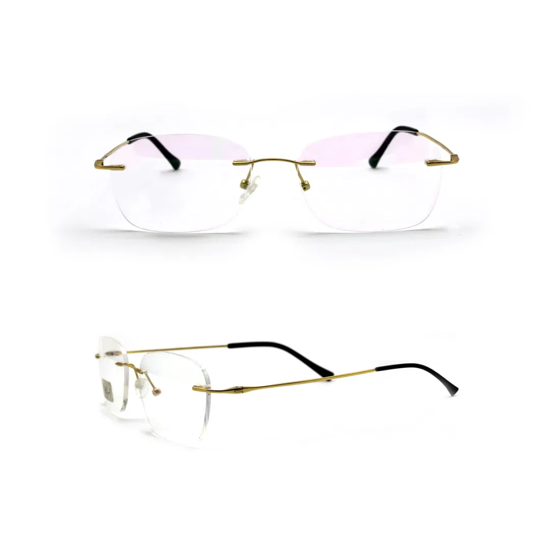Fashion Eyeglasses Anti-Blue Light Titanium Glasses Rimless Eyewear