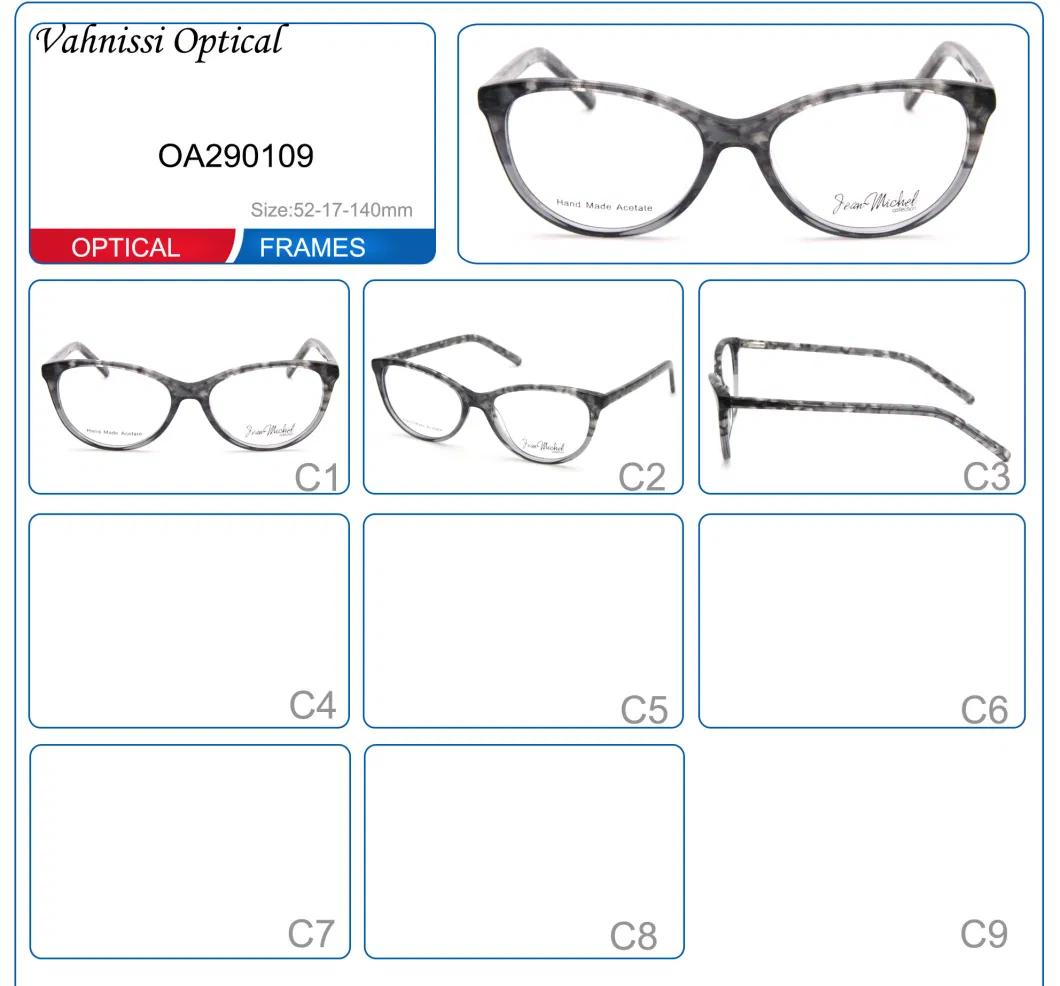 2021 USA Market Brand Tortoise Color Women Cat Eye Acetate Eyewear Glasses Frame