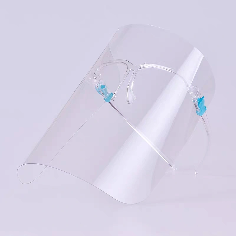 Full Transparent Eye Protective Mask Plastic Clear Visor Faceshield Face Shield with Glasses Frame
