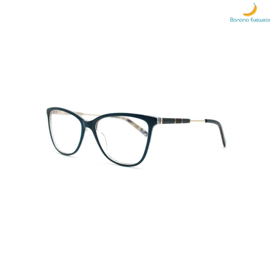 Trend Cat Eye Metal Anti-Blue Light Acetate Optical Woman Eyewear