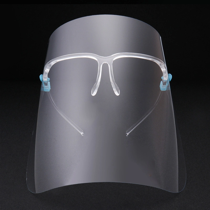 Adjustable Anti Virus Anti Fog Eye Protective Glasses Transparent Clear Full Adult Plastic Face Shield