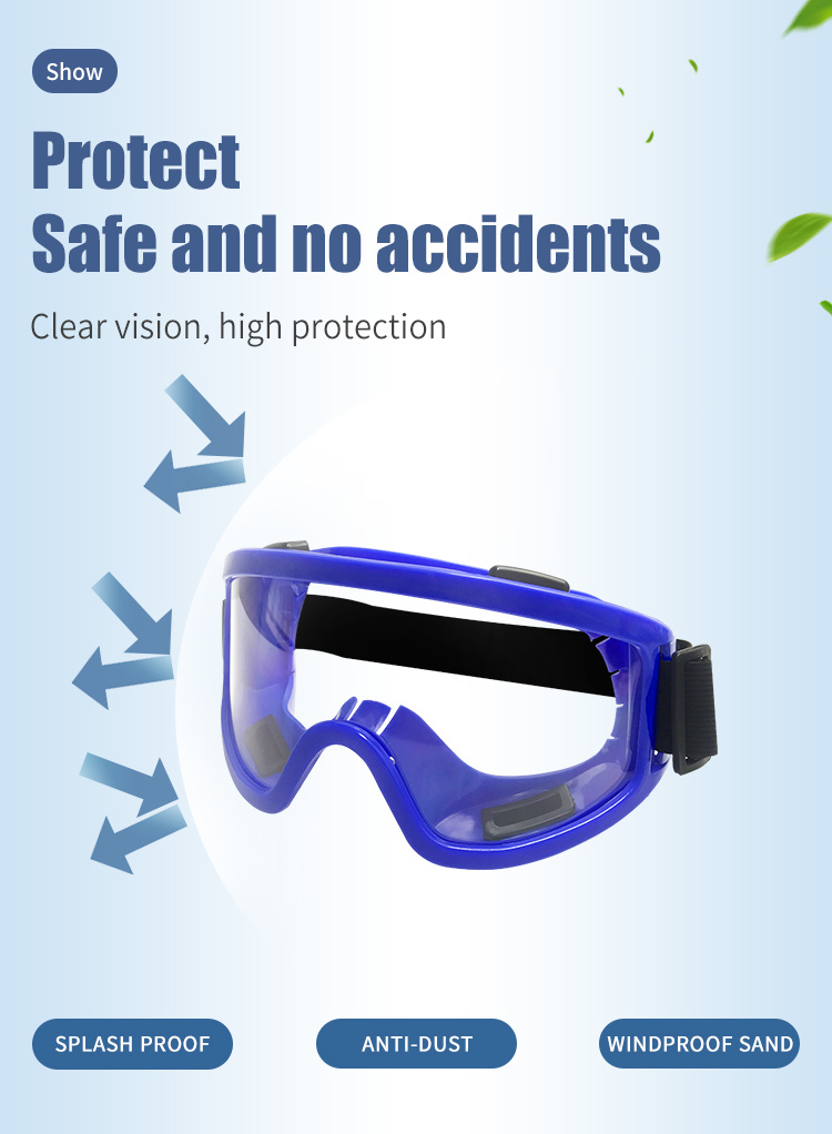 Anti-Shock and Splash-Proof Blue Ski Goggle