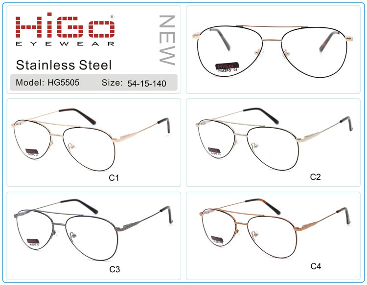 Ce Certificated China Wenzhou Eyewear Manufacturing Wholesale Metal Frame Pilot Eyeglasses