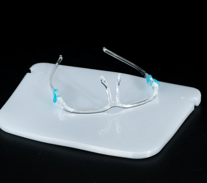 Full Transparent Eye Protective Mask Plastic Clear Visor Faceshield Face Shield with Glasses Frame