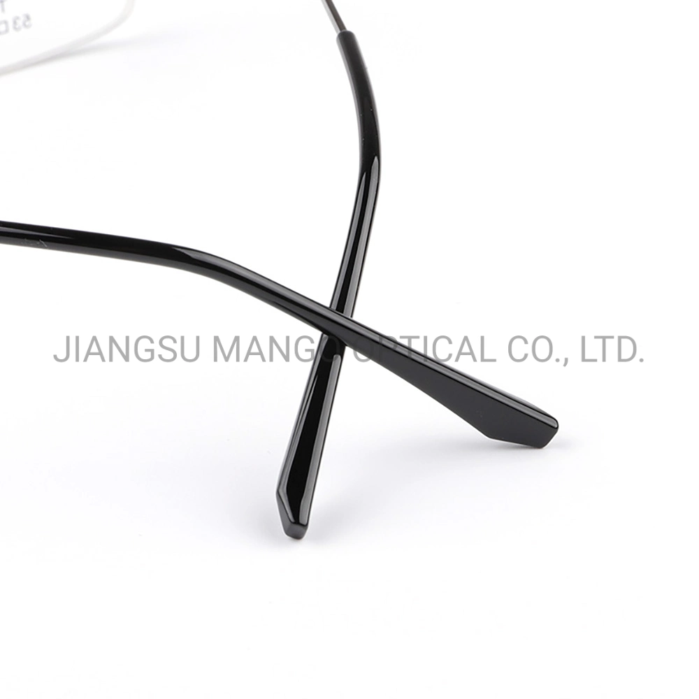 Man Metal Optical Frame Semi Rimless Eyewear Eyeglasses