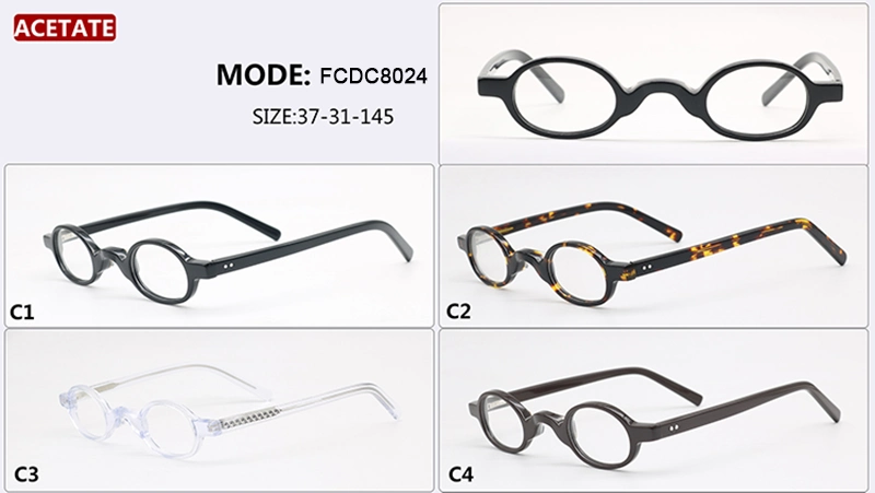 Mini Italy Design Small Round Oval Acetate Rim Reading Glass Eyewear Spectacles Frame Eyeglasses