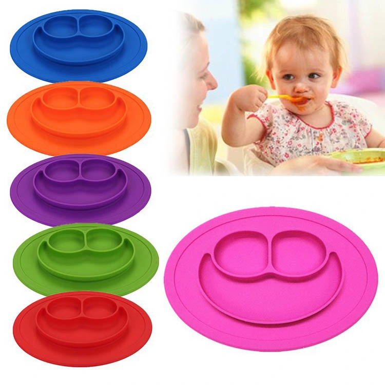 Silicone Plate Kids Placemat Baby Bowl Childrens Plate Set