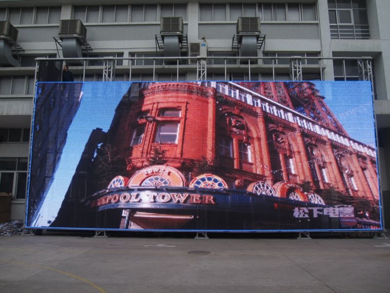 P15.625mm Outdoor Transparent LED Advertising Curtain Display