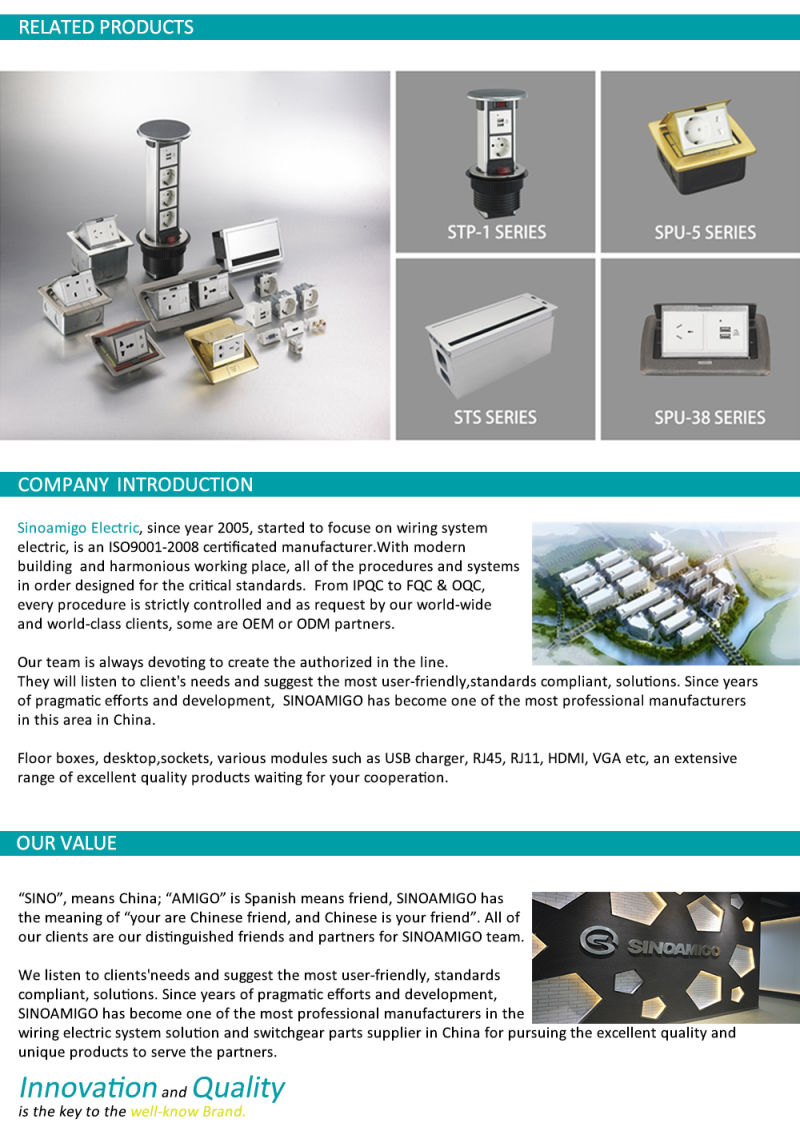 High Quality Pop-up 2 Gang Floor Socket (SPU-52 series)