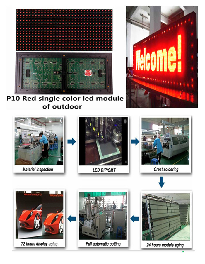 Semi-Outdoor & Outdoor Single Colours P10 LED Module Display