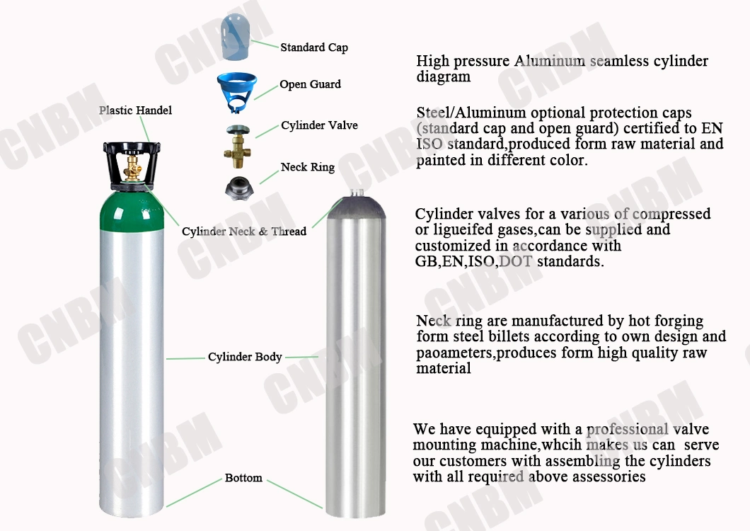 6.8L 15MPa Manufacturers Supply High Quality Seamless High Pressure Aluminum Alloy Gas Cylinder