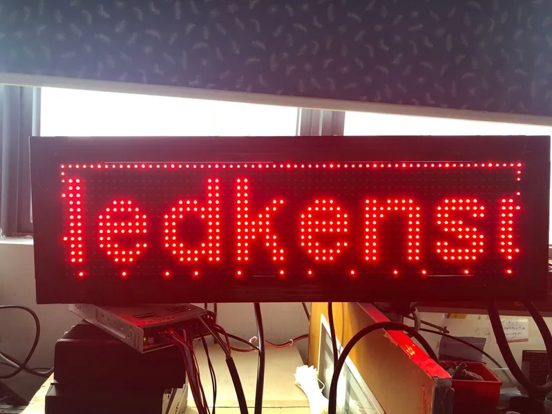 640X160 RS232 P10 DIP Single Color LED Display Signboard