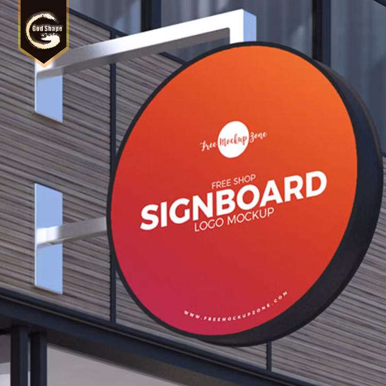 Outdoor Sign Illuminated LED Sign Advertising Circle Light Box