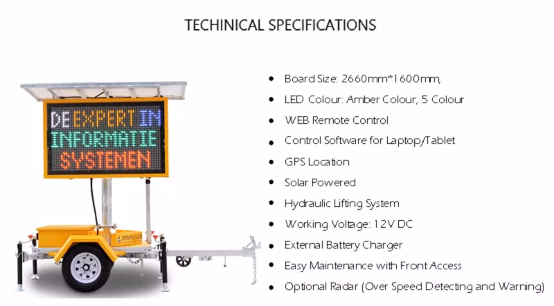19m Outdoor LED Display Signage Screen Billboard Manufacturers Sale Dynamic Message Sign Traffic Trailer