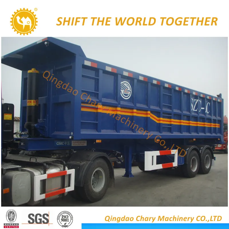 2 Axles 35cbm Dumper Box Semi Trailer Truck Trailer Dump Trailer for Stone Transportation