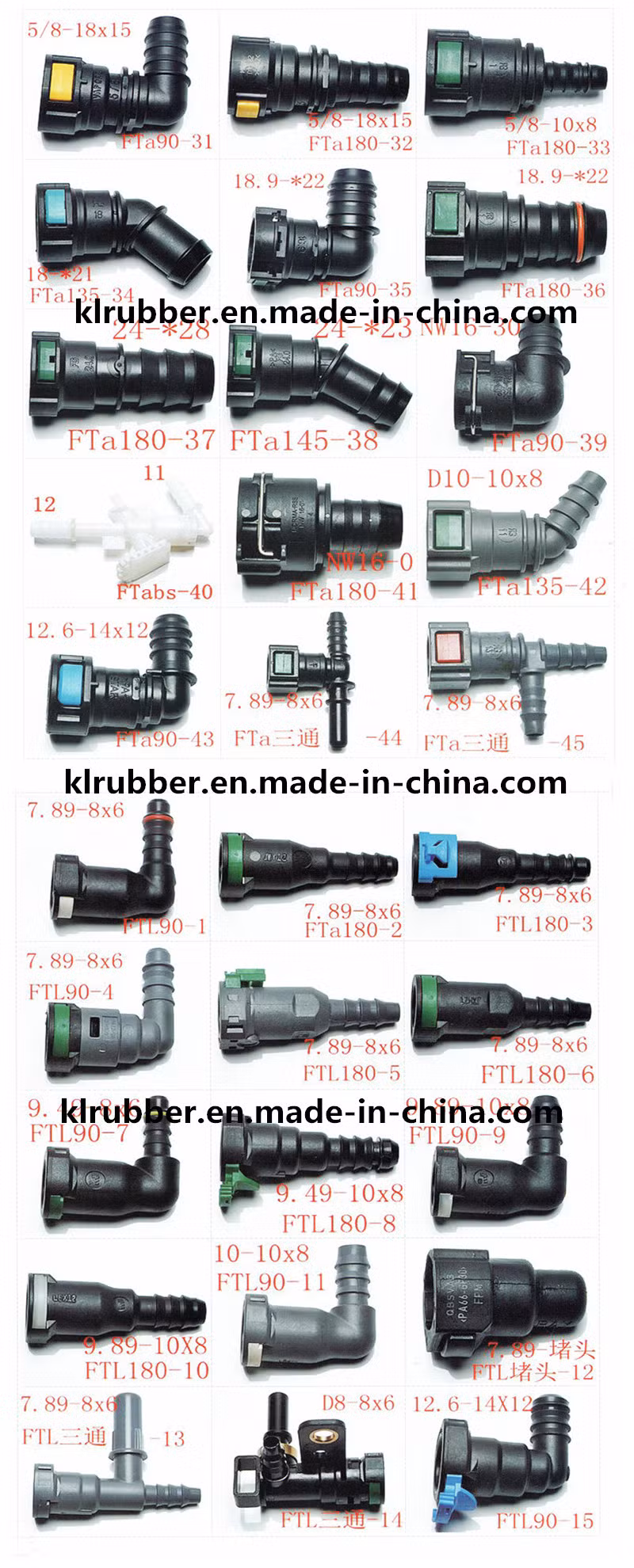 SAE 7.89 Return Fuel Line Automobile Plastic Connector for Benz