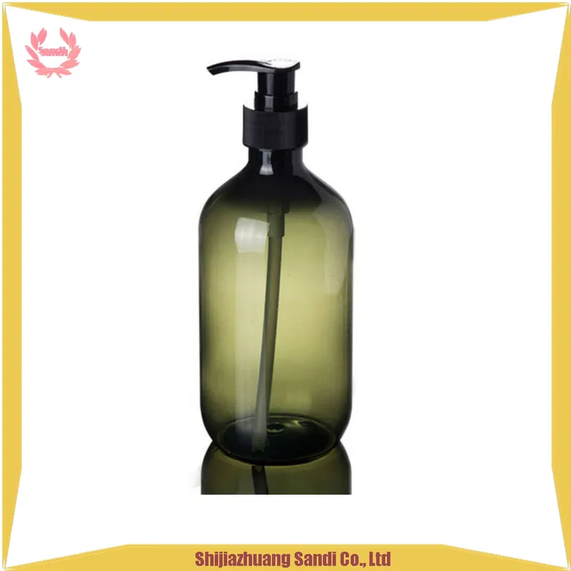 500ml Brown Plastic Pet Bottle Thin Neck Shampoo Squeeze Bottle