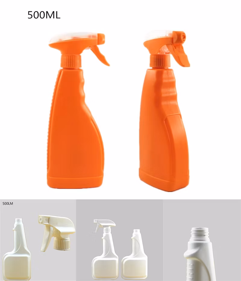 PE Plastic Bottle with Sprayer Chemical Liquid Plastic Bottle 500ml