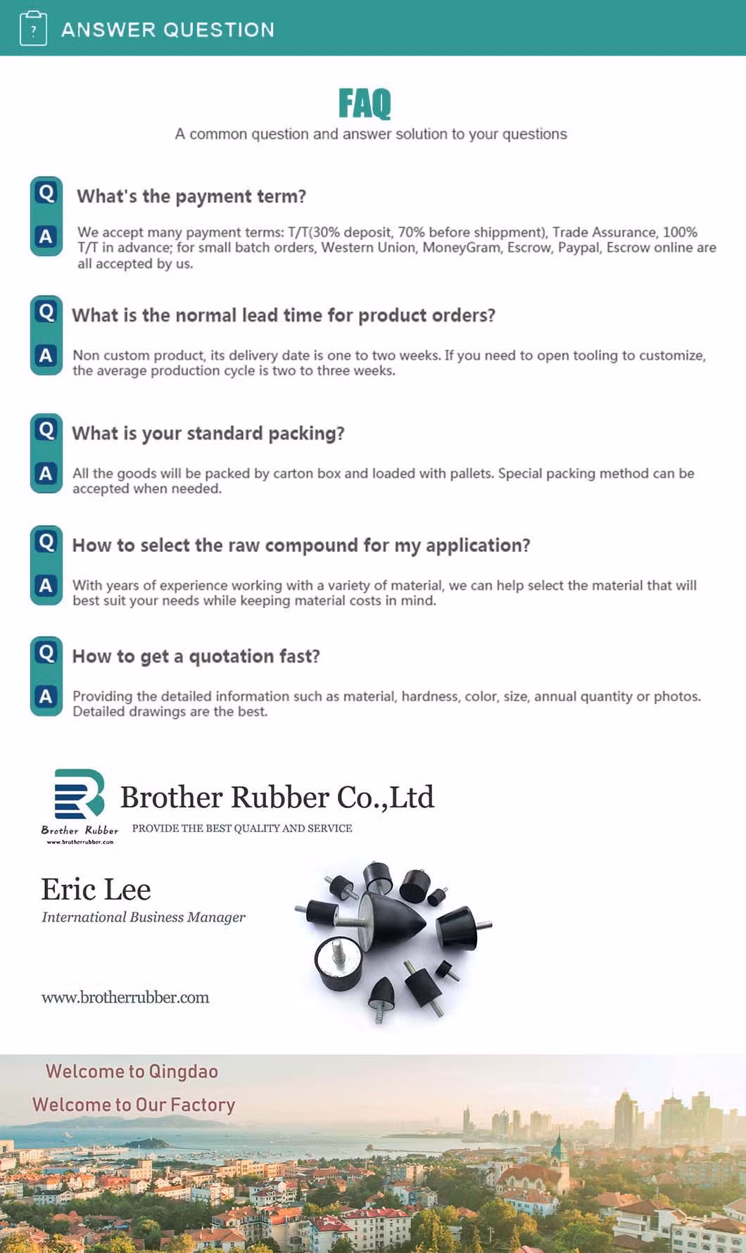 Anti Vibration Isolator Rubber Mounts for Generator and Compressors