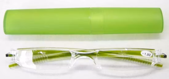 Plastic Slim Colorful One Piece Reading Glasses with Plastic Case
