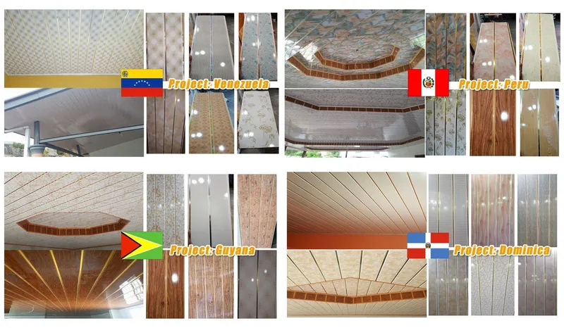 200/250mm Falso Techo De Plastico PVC Ceilings and Cornice PVC Ceiling Tiles