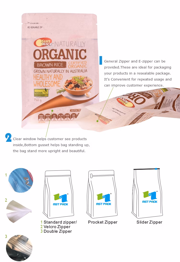 China Aluminum Foil Plastic Zip Lock Stand up Pouches Zipper Plastic Bag