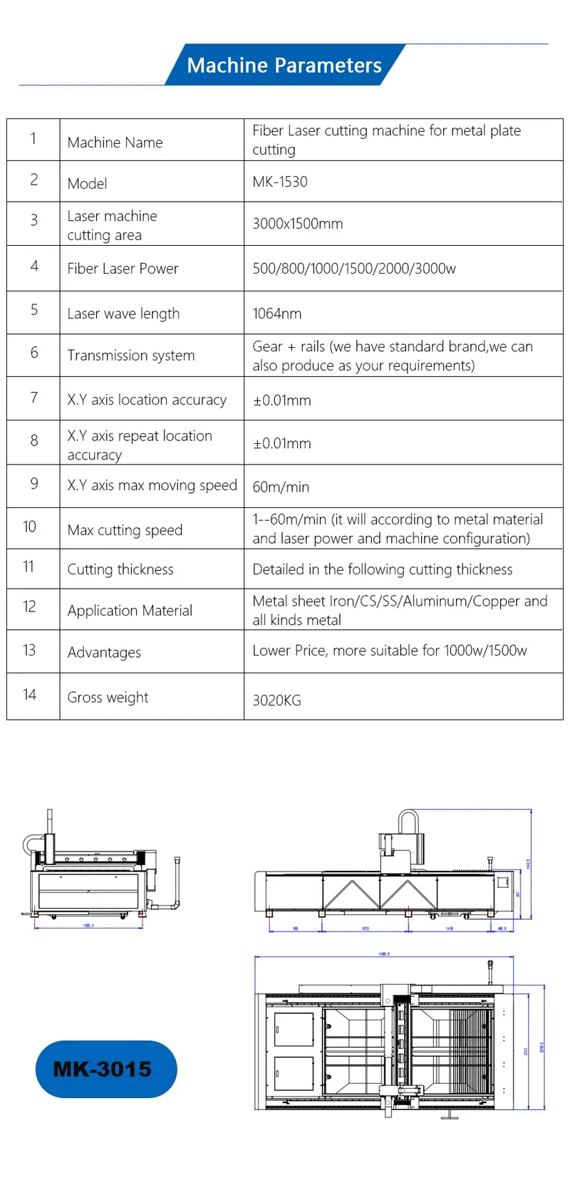 1000W Metal Sheet Fiber CNC Laser Cutting Machines