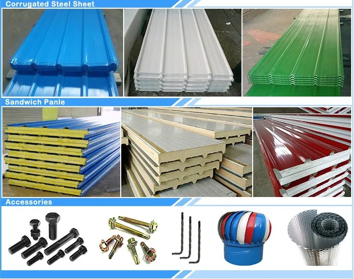 Designed Steel Workshop Steel Warehouse with Sandwich Panel