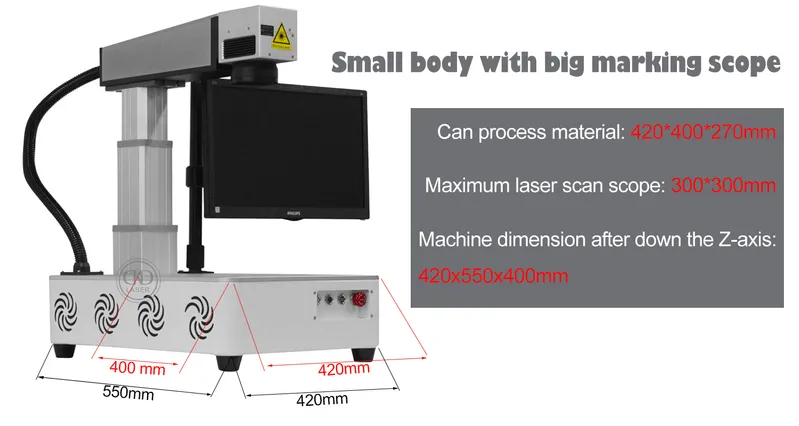 Portable Laser Engraver for Steel with Rotary