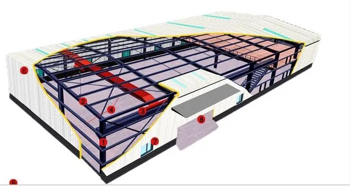 Designed Steel Workshop Steel Warehouse with Sandwich Panel