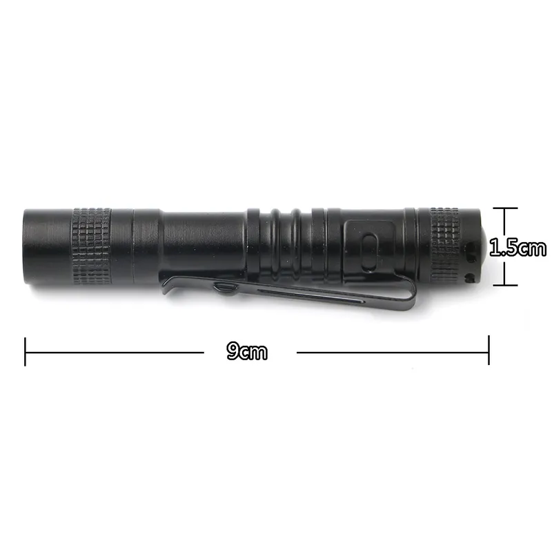 Portable XPE R3 LED Flashlight with Clip AAA Pocket Pen Torch Light