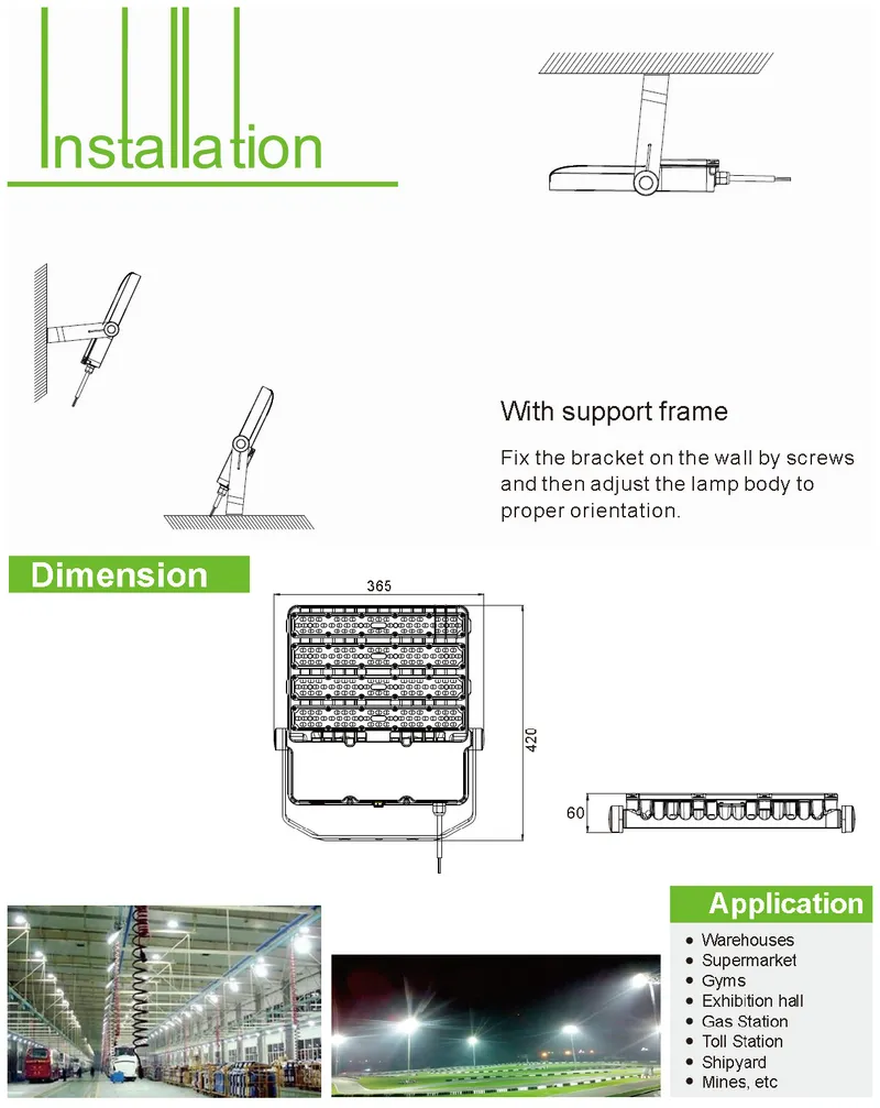 200W Outdoor High Brightness LED Stadium Floodlight with Ce EMC