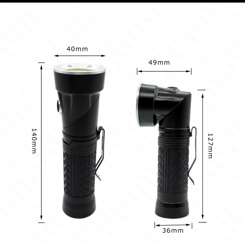 Tactical COB LED Flashlight with Pen Clip Light for Camping