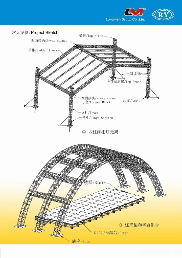 Economic Truss, Aluminum Truss, Truss with Tent Roof Truss (RY)