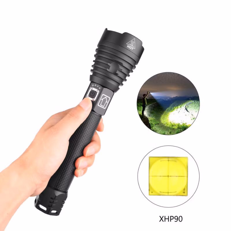 Xhp90 USB Charging Power Display High Brightness Flashlight
