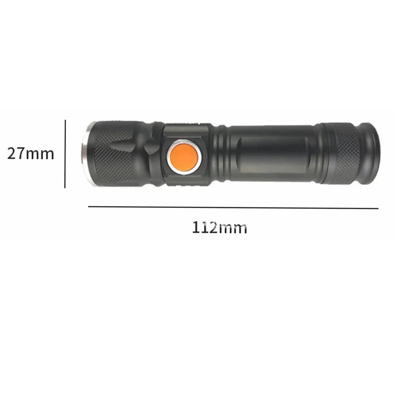 T6 Tactical Pocket Aluminum Torch Emergency Rechargeable LED Flashlight