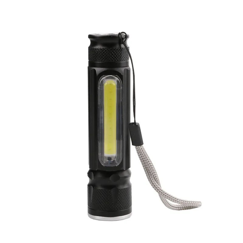 Adjustable Aluminum with Side Light Magnetic Tactical Flashlight