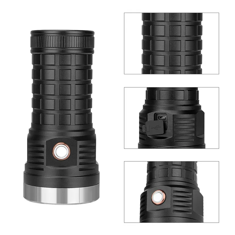 New P70 2000lm Flashlight Outdoor Lighting Aluminum Waterproof Flashlight