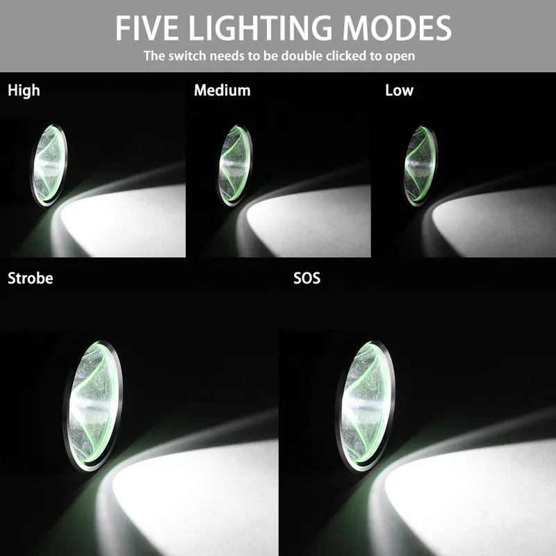 New P70 2000lm Flashlight Outdoor Lighting Aluminum Waterproof Flashlight