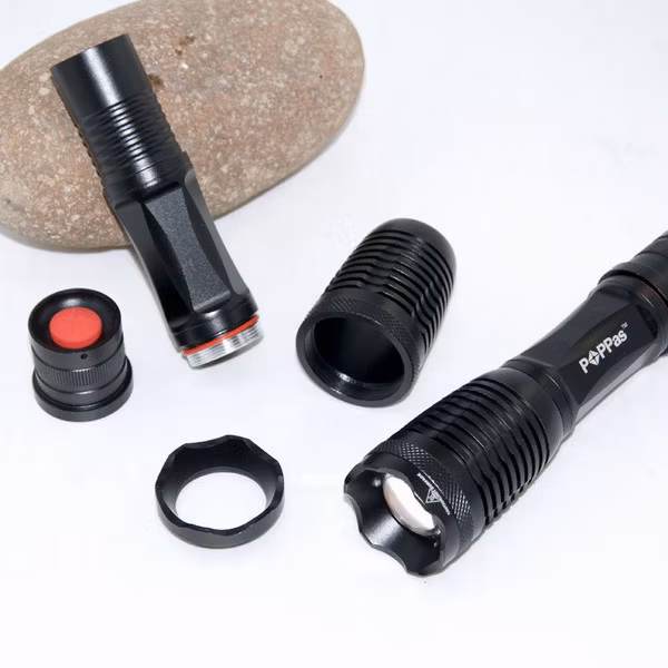High Powered LED Flashlight Torch Zoom Lens